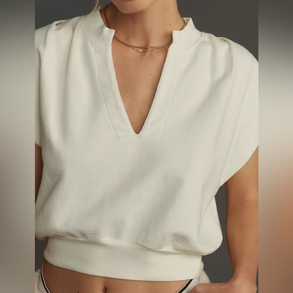 Nation Ltd Lenon Open Collar Short Sleeve Top - Picture 7 of 9